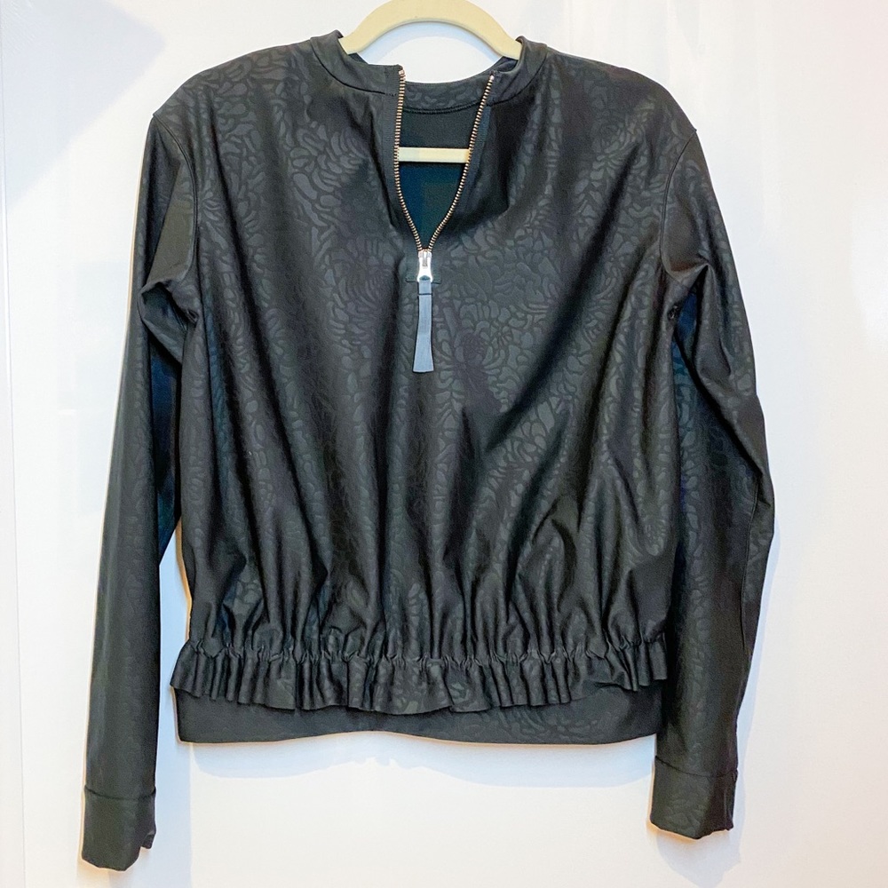new Lululemon faux leather floral quarter zip